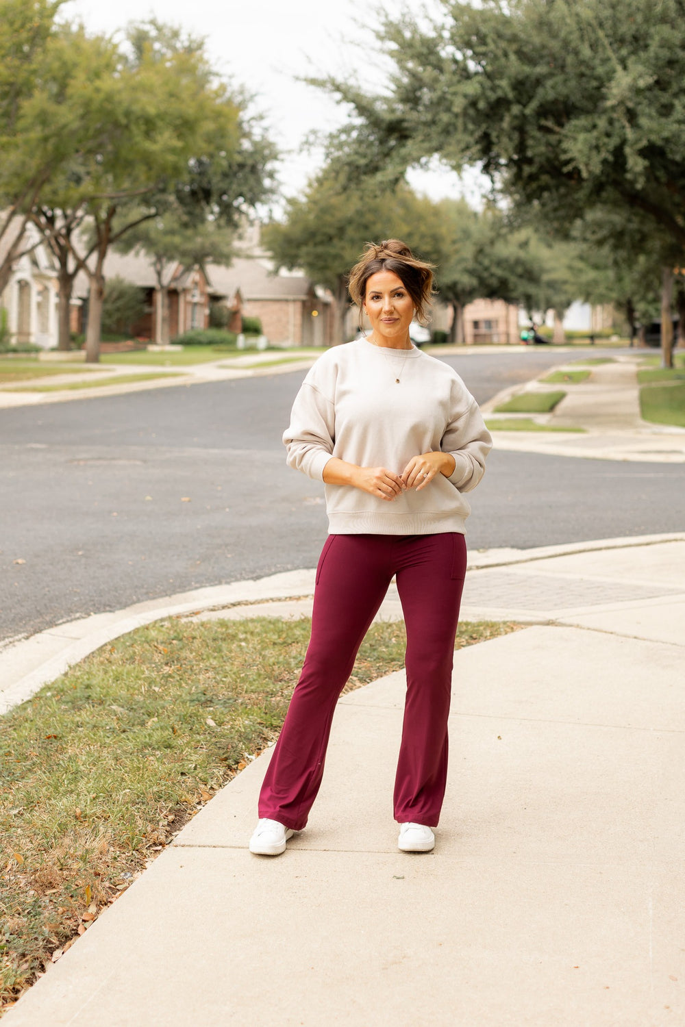 Maroon The Maeve Maroon Bootcut Leggings Round 2