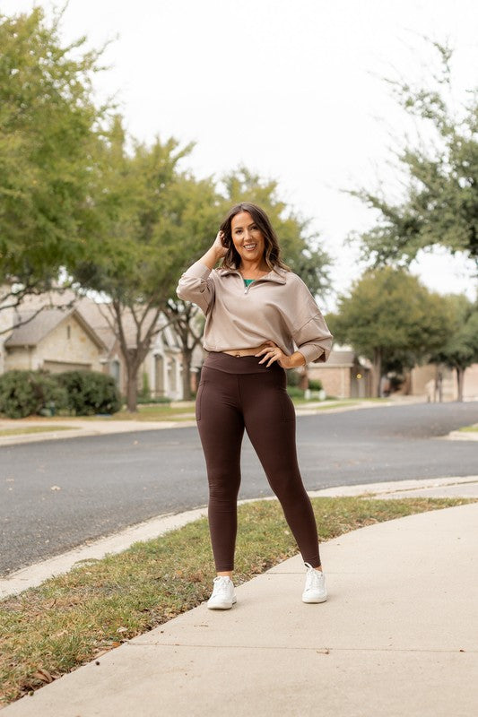 The Becca Brown Crossover Full Length Leggings 1