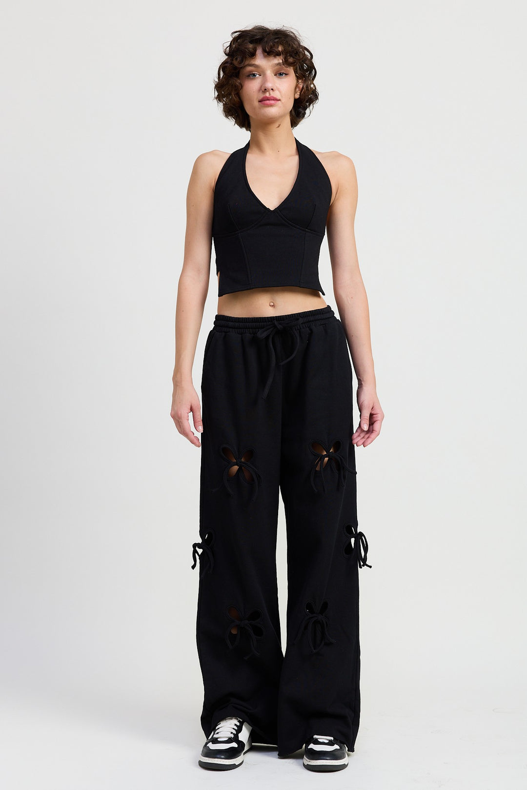 French Terry Pants With Cutout Detail