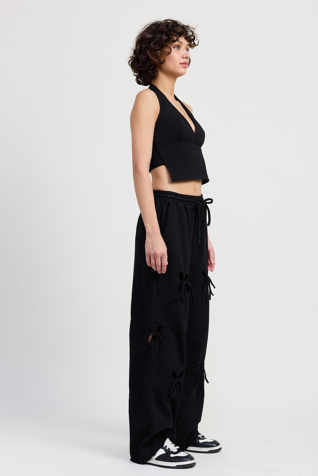 French Terry Pants With Cutout Detail