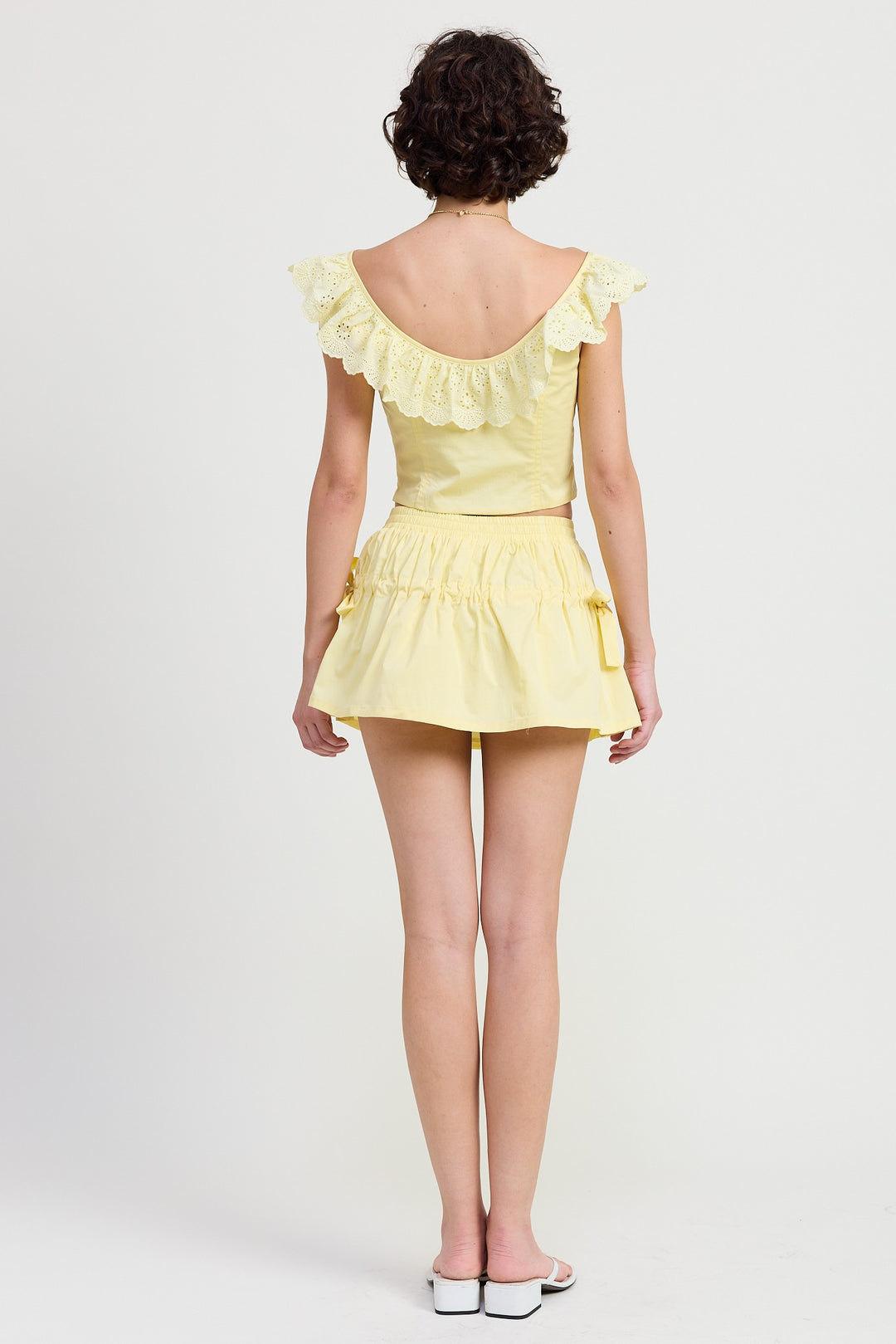 Sqaure Neck Ruffle Corset Top