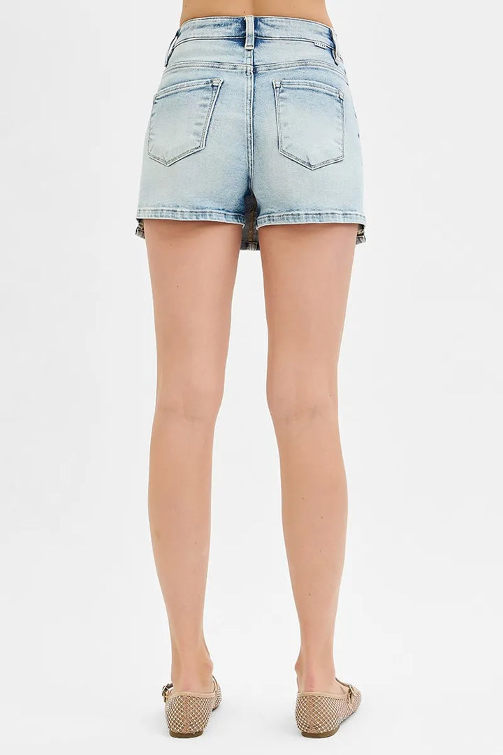 Light Risen Full Size High Rise Button Down Skorts Plus Size