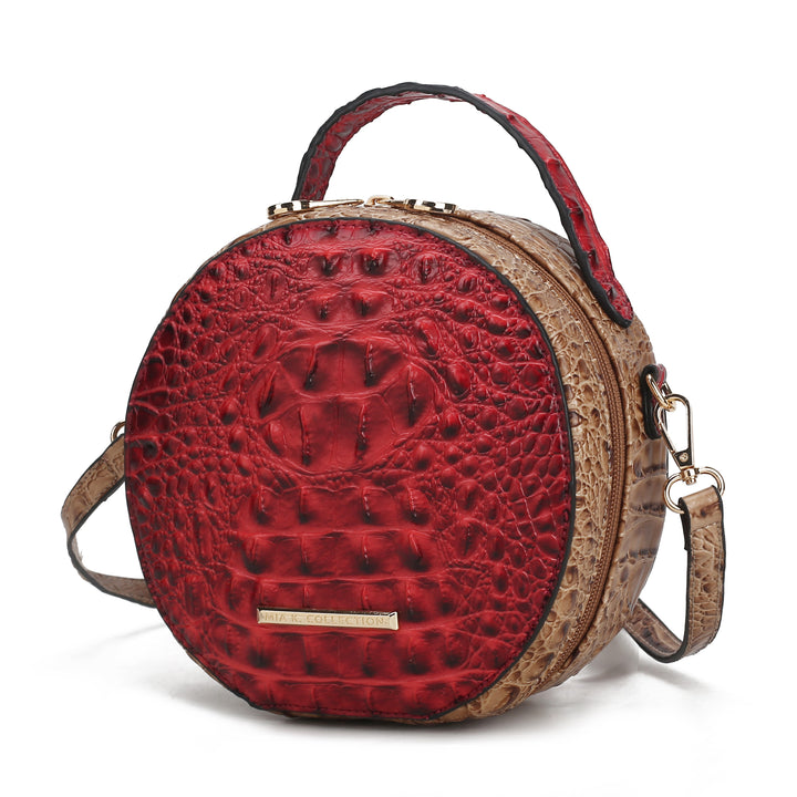 Yellow Mkf Ynnari Croc Embossed Crossbody Bag By Mia K