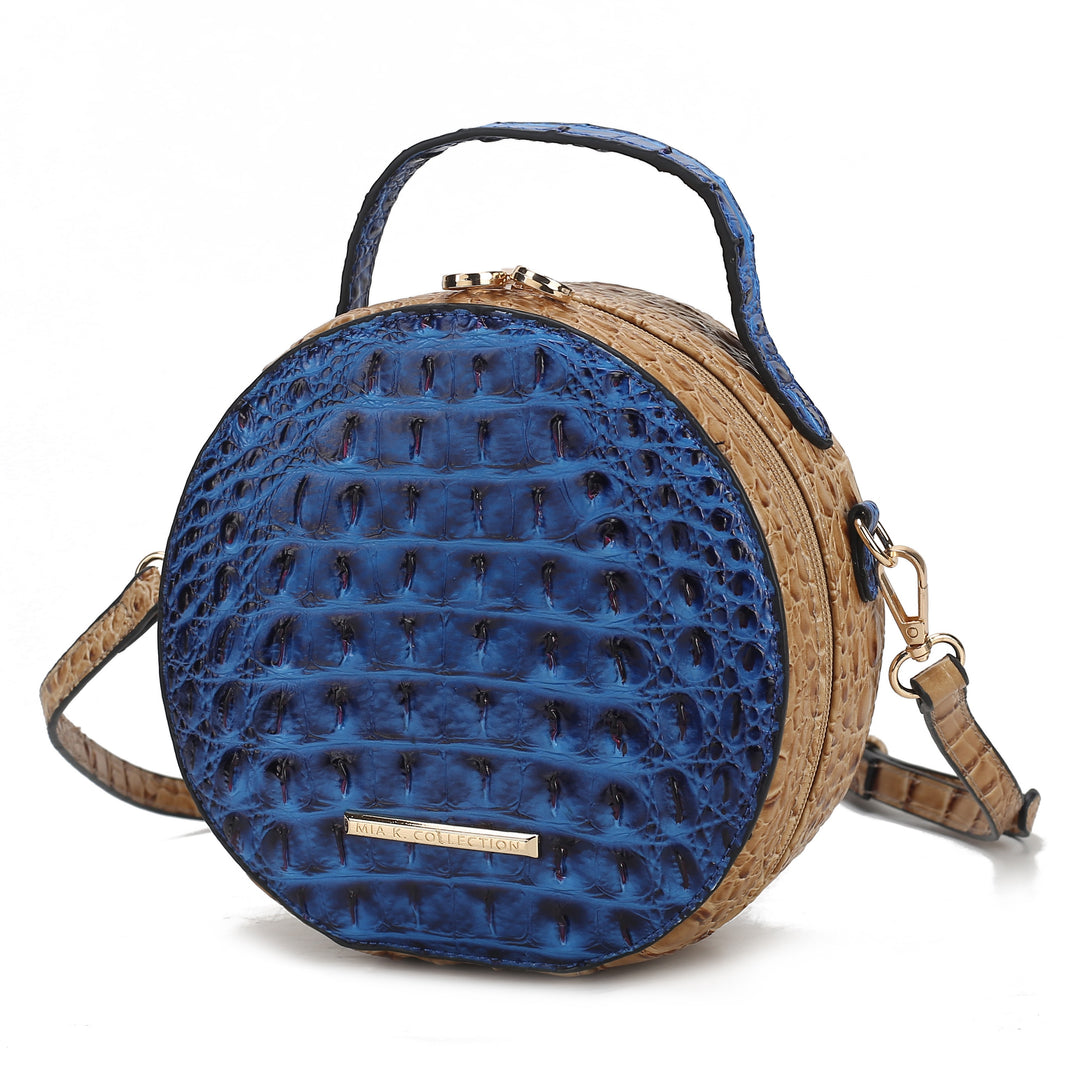 Purple Mkf Ynnari Croc Embossed Crossbody Bag By Mia K