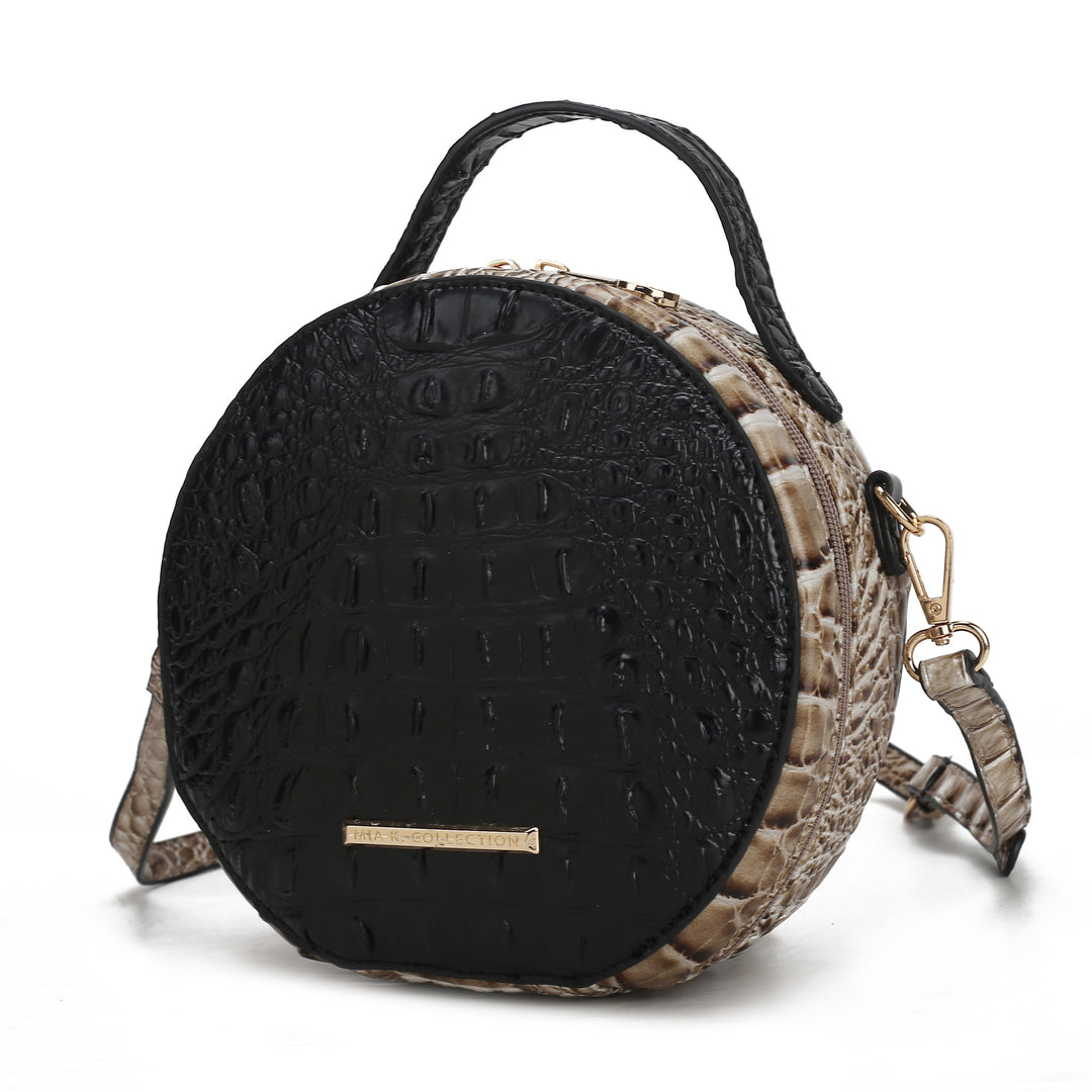 Fuchsia Mkf Ynnari Croc Embossed Crossbody Bag By Mia K