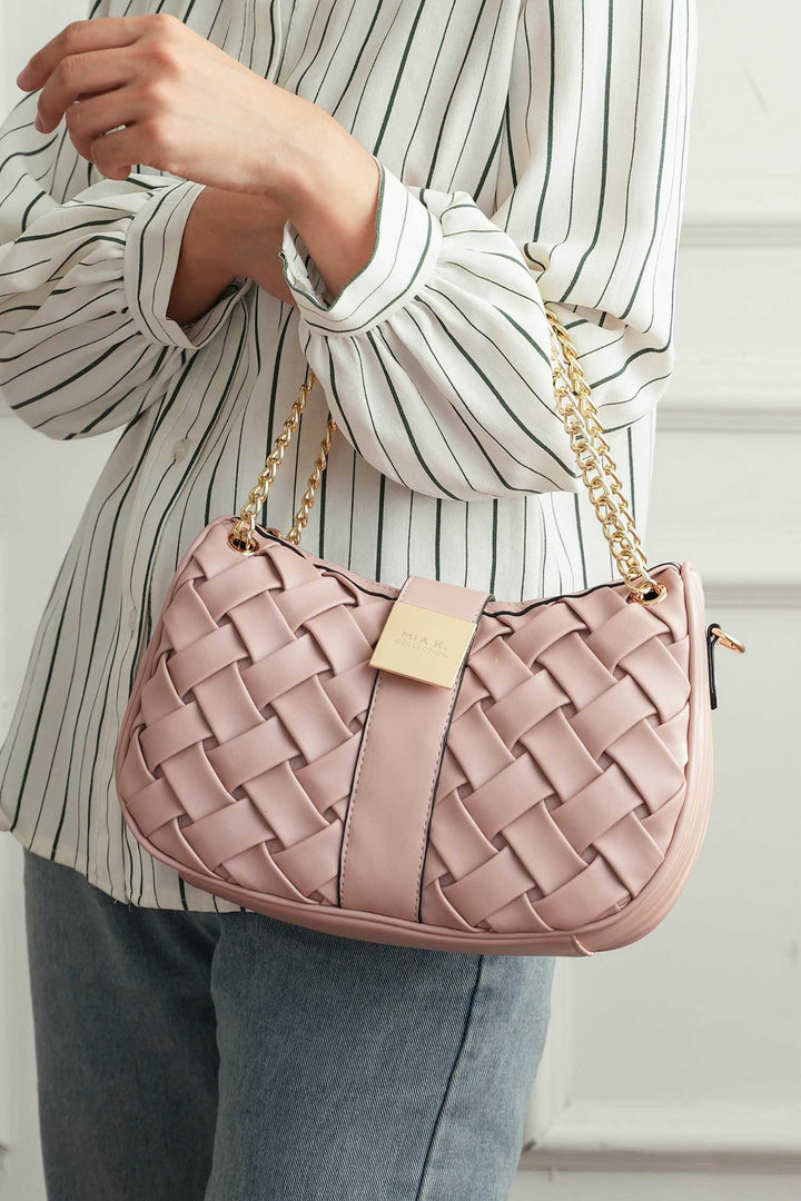Beige Mkf Solari Braided Chain Shoulder Bag By Mia K
