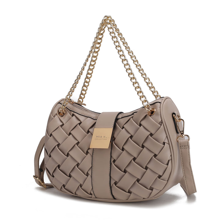 Brown Mkf Solari Braided Chain Shoulder Bag By Mia K