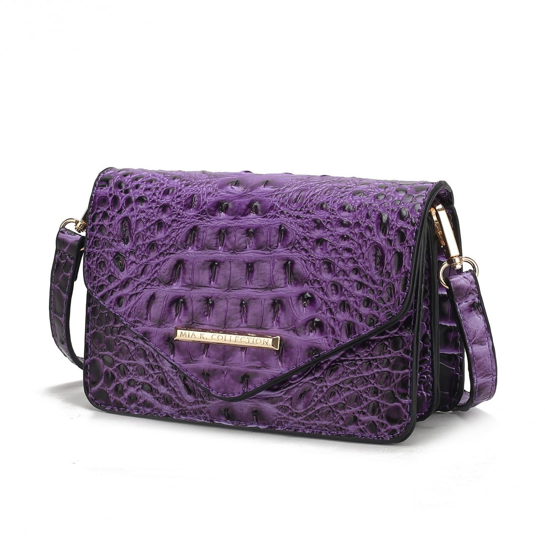 Royal Blue Mkf Vanta Solid Croc Embossed Saddle Bag By Mia K