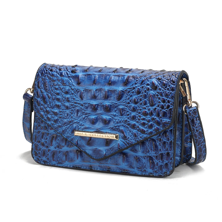 Mkf Vanta Solid Croc Embossed Saddle Bag By Mia K