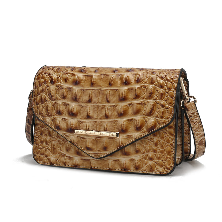 Mkf Vanta Solid Croc Embossed Saddle Bag By Mia K
