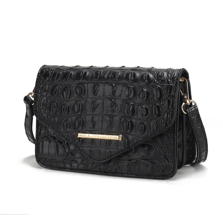 Fuchsia Mkf Vanta Solid Croc Embossed Saddle Bag By Mia K