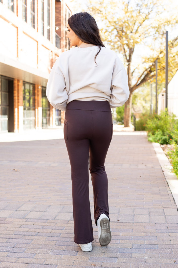 The Rhea Brown Bootcut Leggings 1