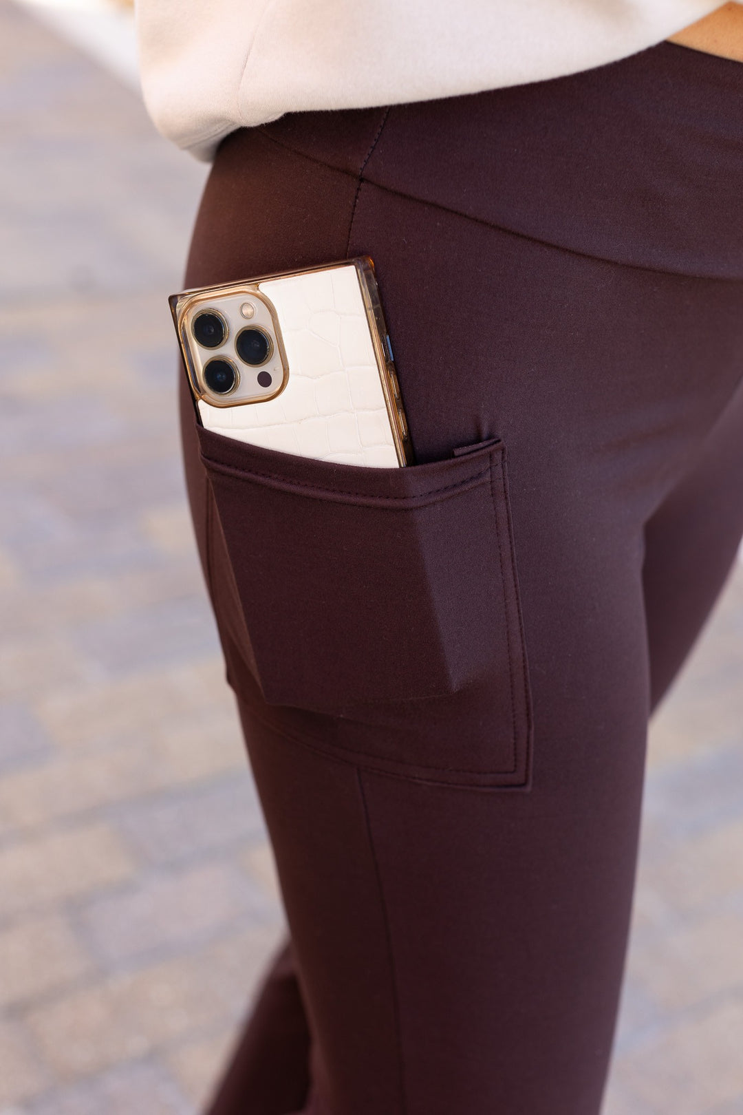 The Rhea Brown Bootcut Leggings 1