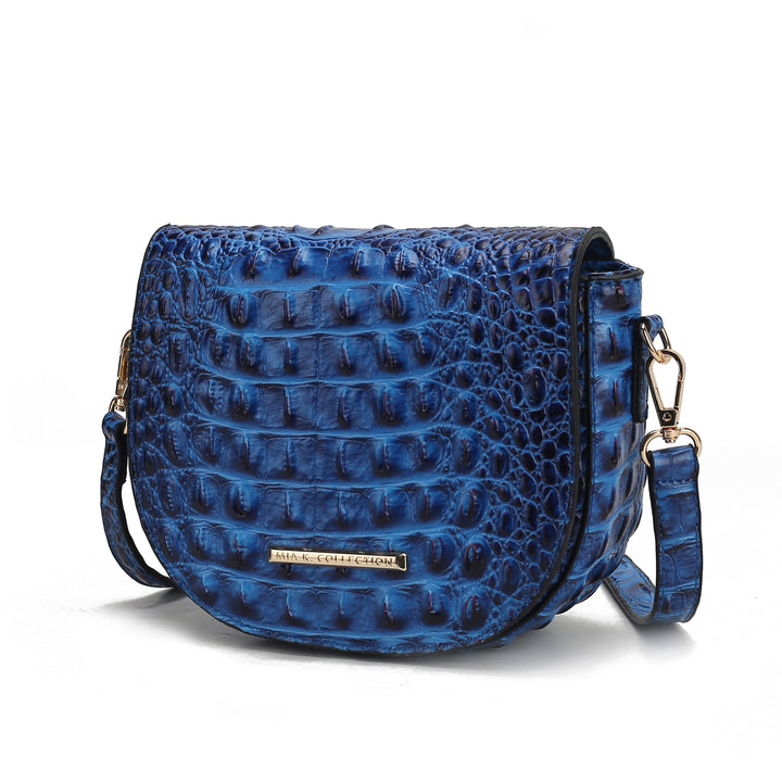 Mkf Amalia Solid Croc Embossed Crossbody Bag