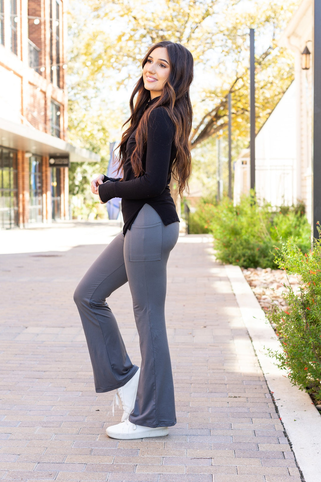Charcoal The Cassie Charcoal Bootcut Leggings Round 2