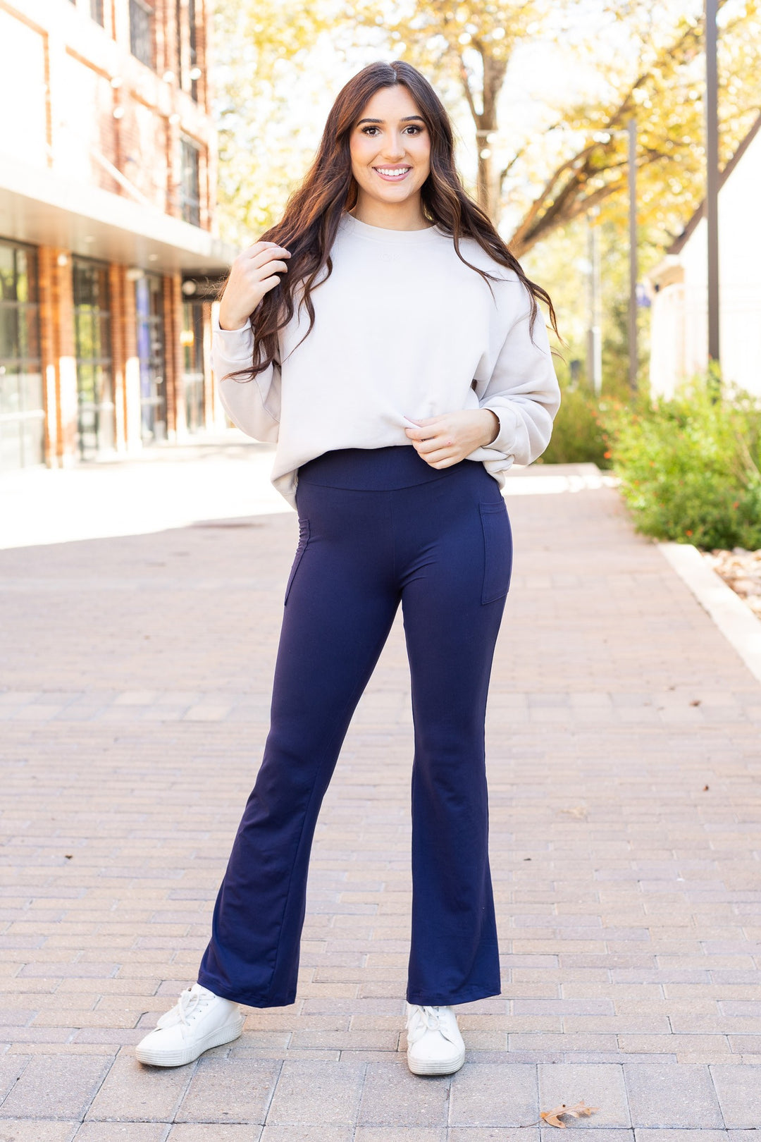 Navy The Mila Navy Bootcut Leggings 1