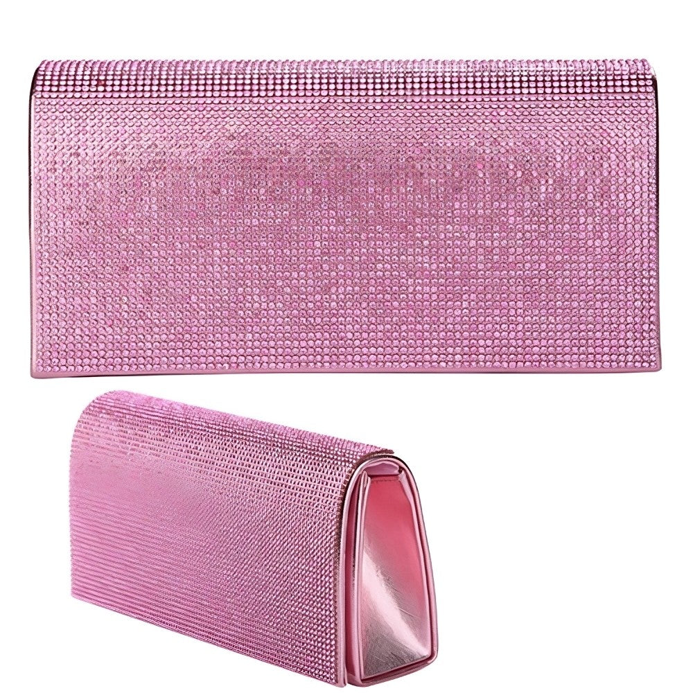 Gold Rhinestone Patch Bling Shiny Evening Bag Clutch