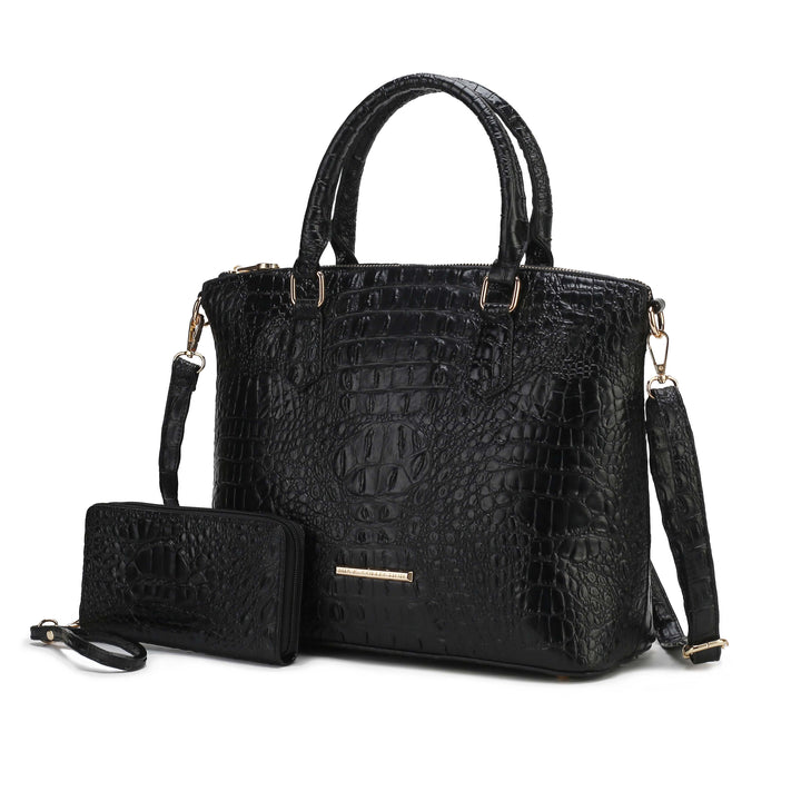 Green Mkf Liora Croc Embossed Tote And Set By Mia K