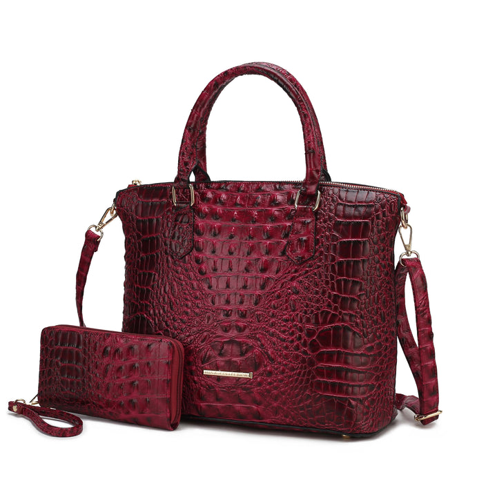 Mkf Liora Croc Embossed Tote And Set By Mia K