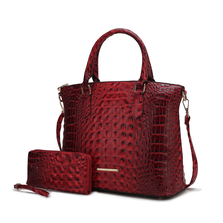 Royal Blue Mkf Liora Croc Embossed Tote And Set By Mia K
