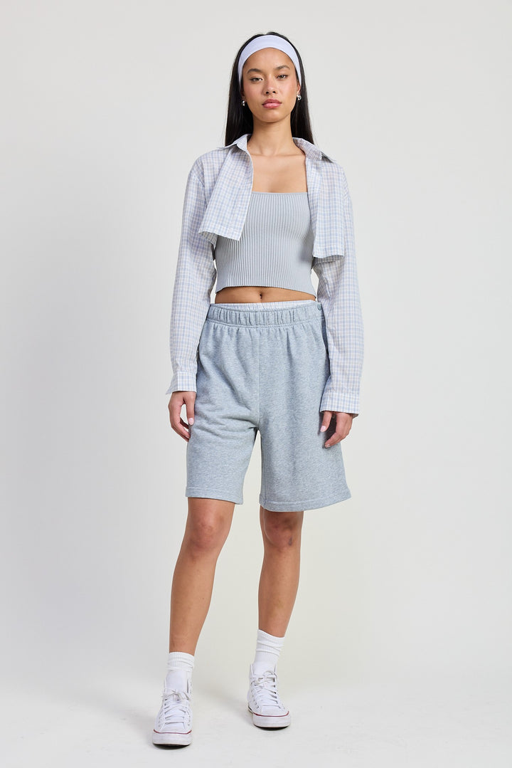 FLANNEL GREY COMBO Long Sleeve Collared Button Up Shirt
