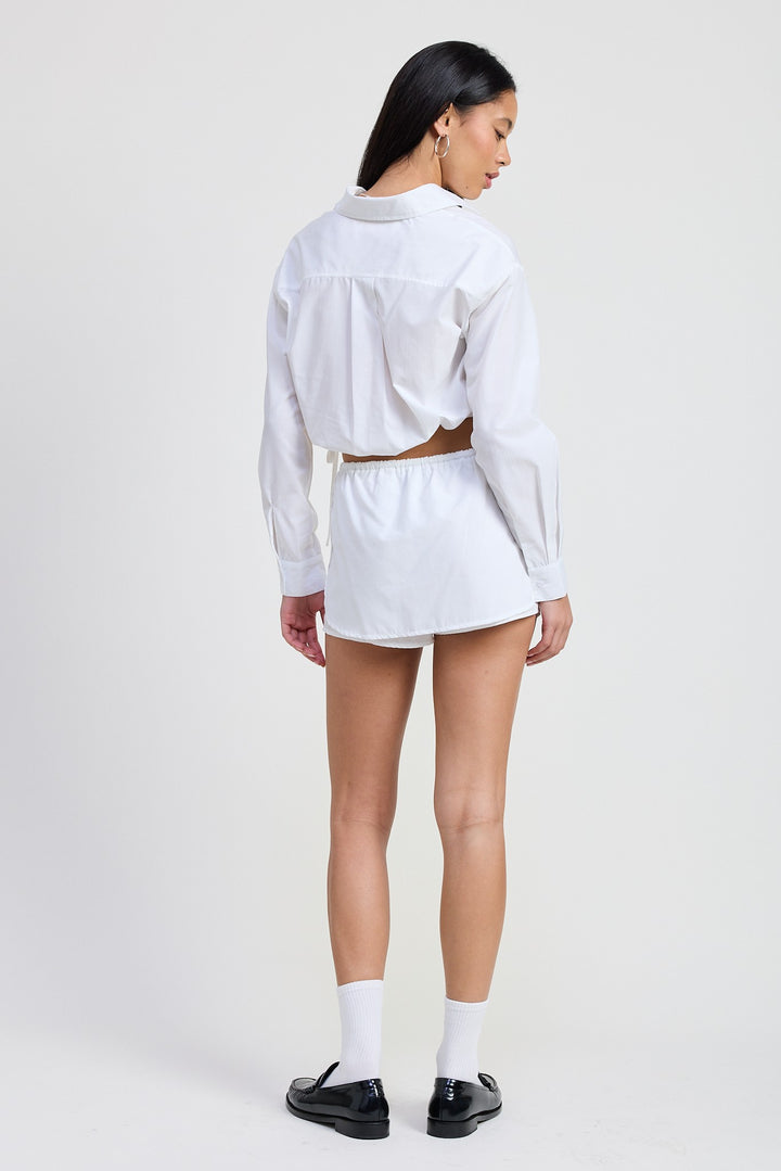 Cinched Mini Skort With Drawstring