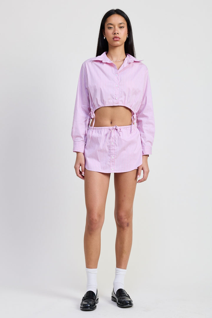 Mini Skort With Waist Drawstring