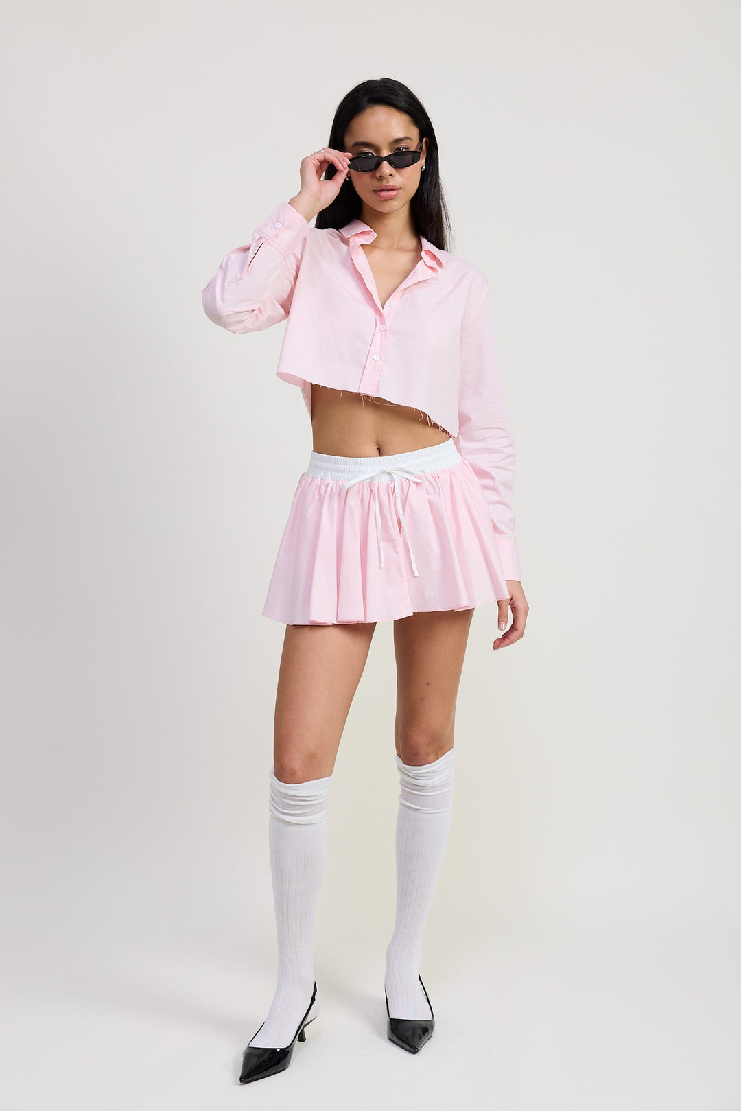 Mini Contrast Waistband Skirt