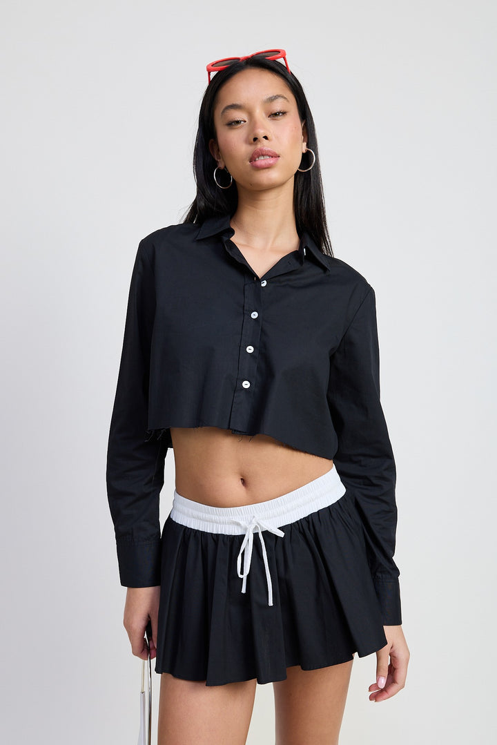 Lt Pink Mini Contrast Waistband Skirt