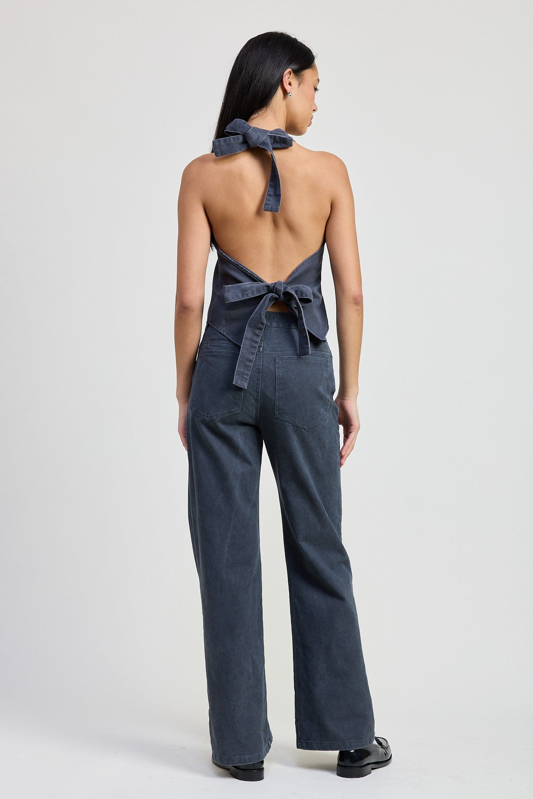 Button Up Halter Neck Top