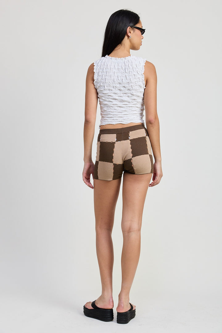 MOCHA Sleeveless Ruffle Top