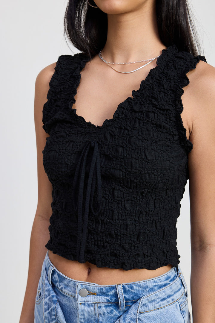 LAVENDER Sleeveless Ruffle Top