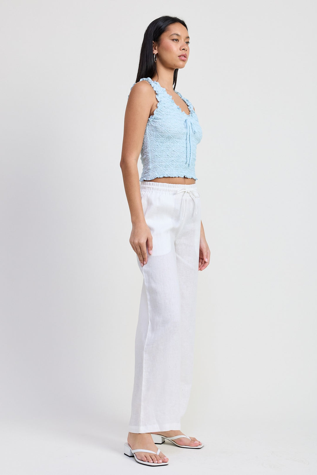 MOCHA Sleeveless Ruffle Top