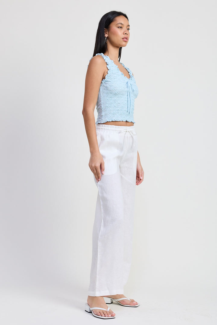 MOCHA Sleeveless Ruffle Top