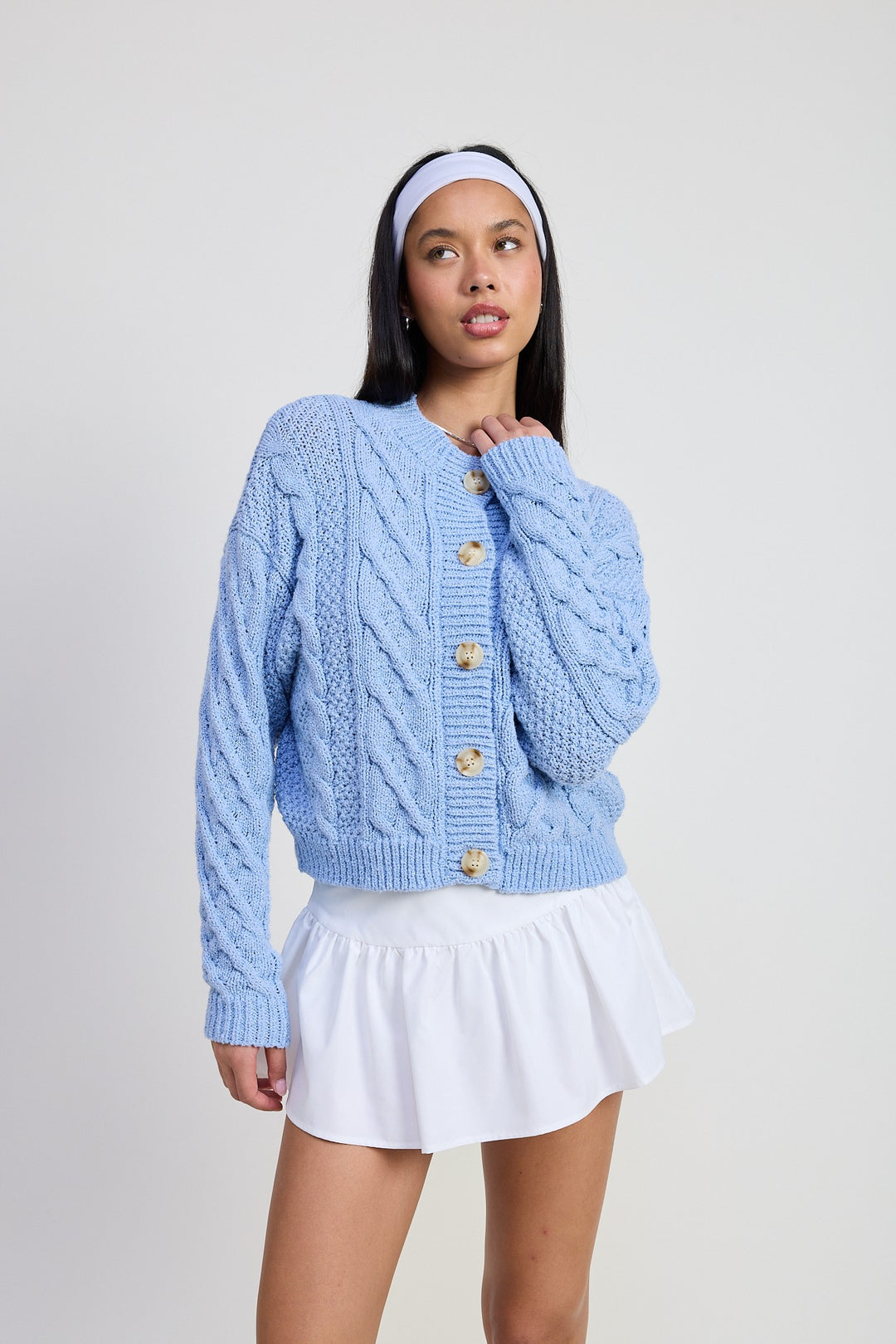 SKYBLUE Chunky Cable Knit Cardigan