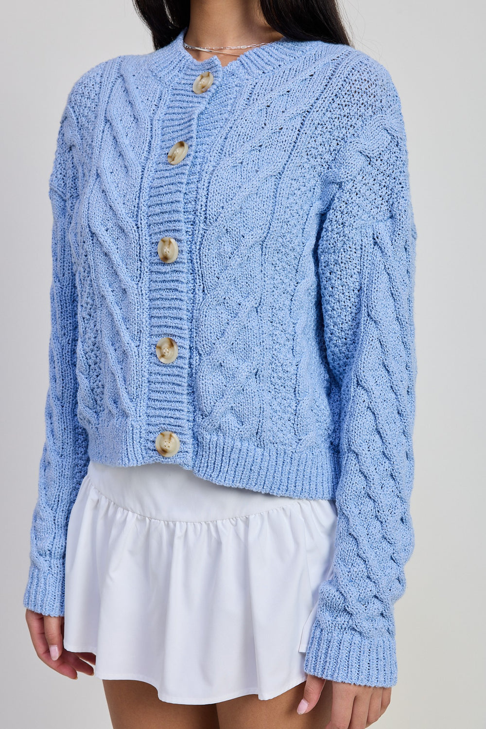 SKYBLUE Chunky Cable Knit Cardigan