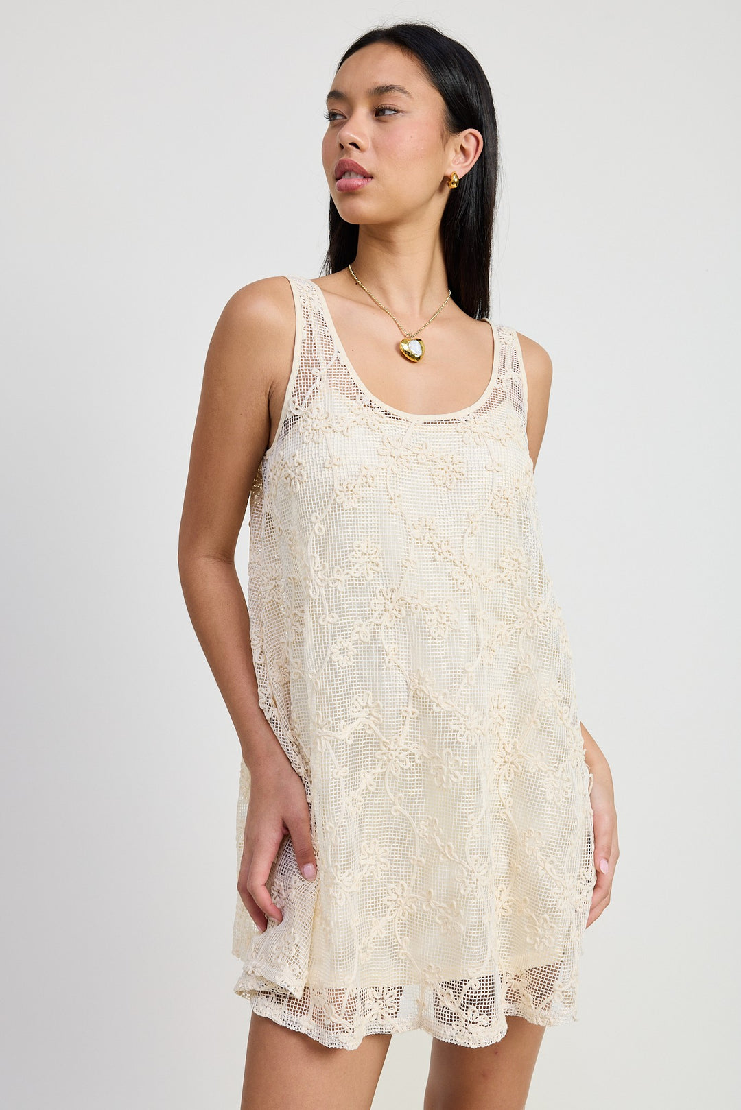 Mini Floral Crochet Dress