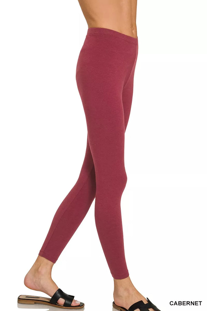 Cabernet Zenana Premium Cotton Full Length Leggings 1