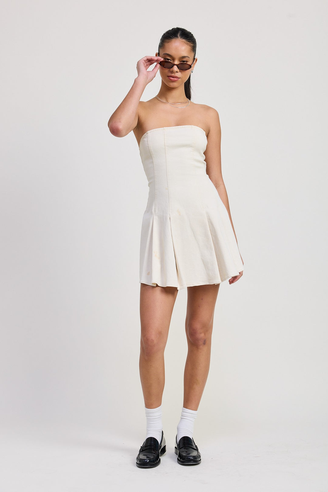 Strapless Mini Ruffle Dress