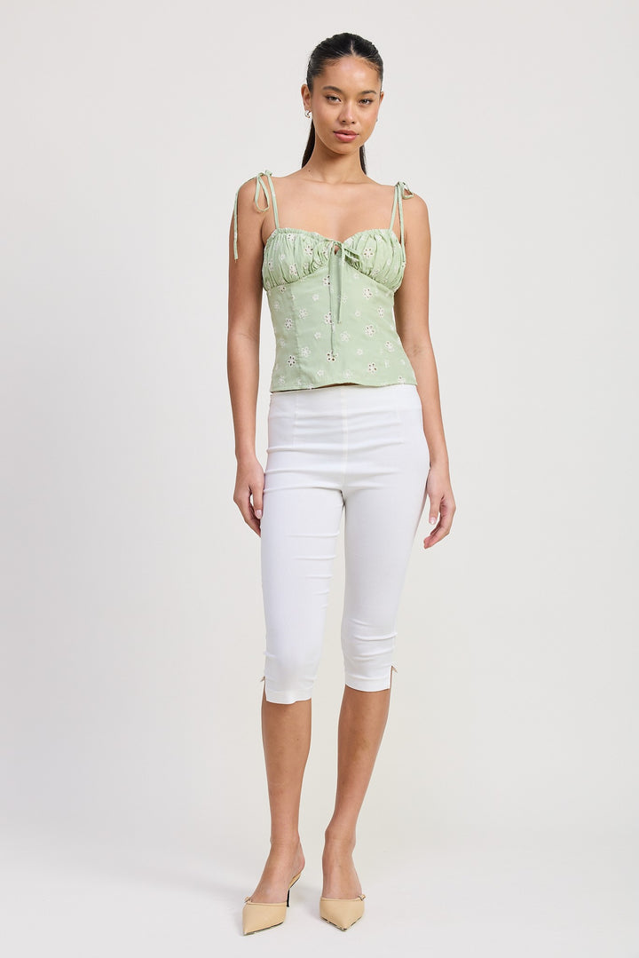 Mint Bustier Top With Shoulder Ties