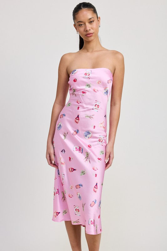 Bias Cut Tube Midi Dress