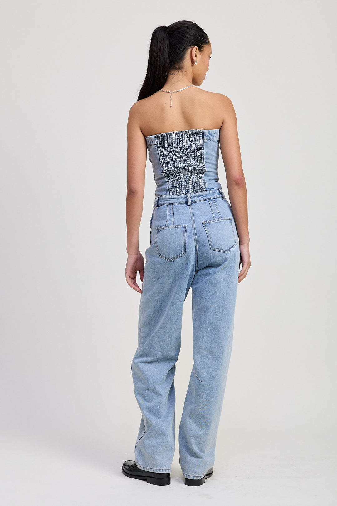 Strapless Denim Jumpsuit
