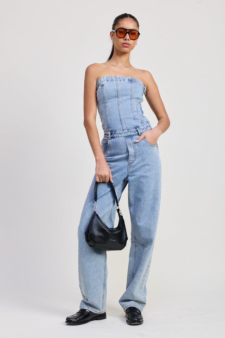 Strapless Denim Jumpsuit