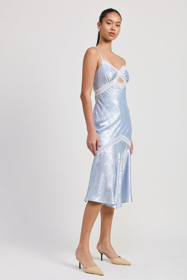 Lace Trim Midi Slip Dress