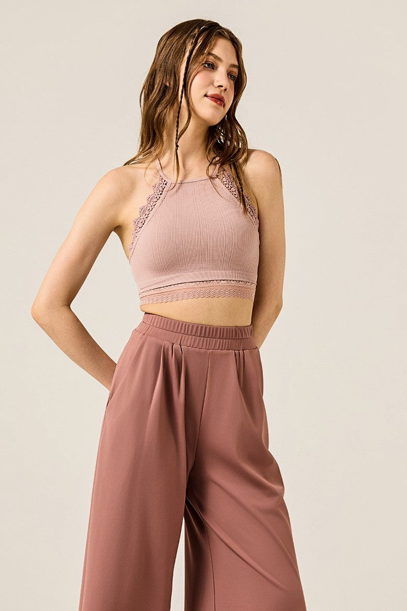 Black Stretch Yoga Knit Wide Leg Palazzo Pants