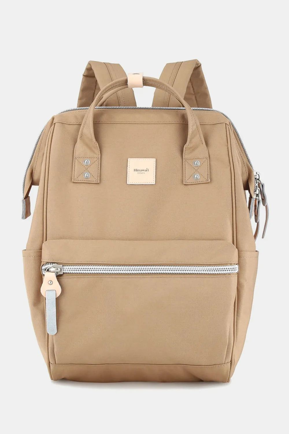 Blush Pink Himawari Water Resistant Canvas Backpack Bag With Side Pockets