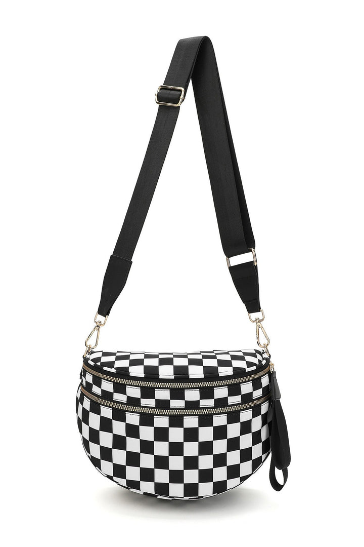 Frankie Oversize Double Zip Print Crescent Sling