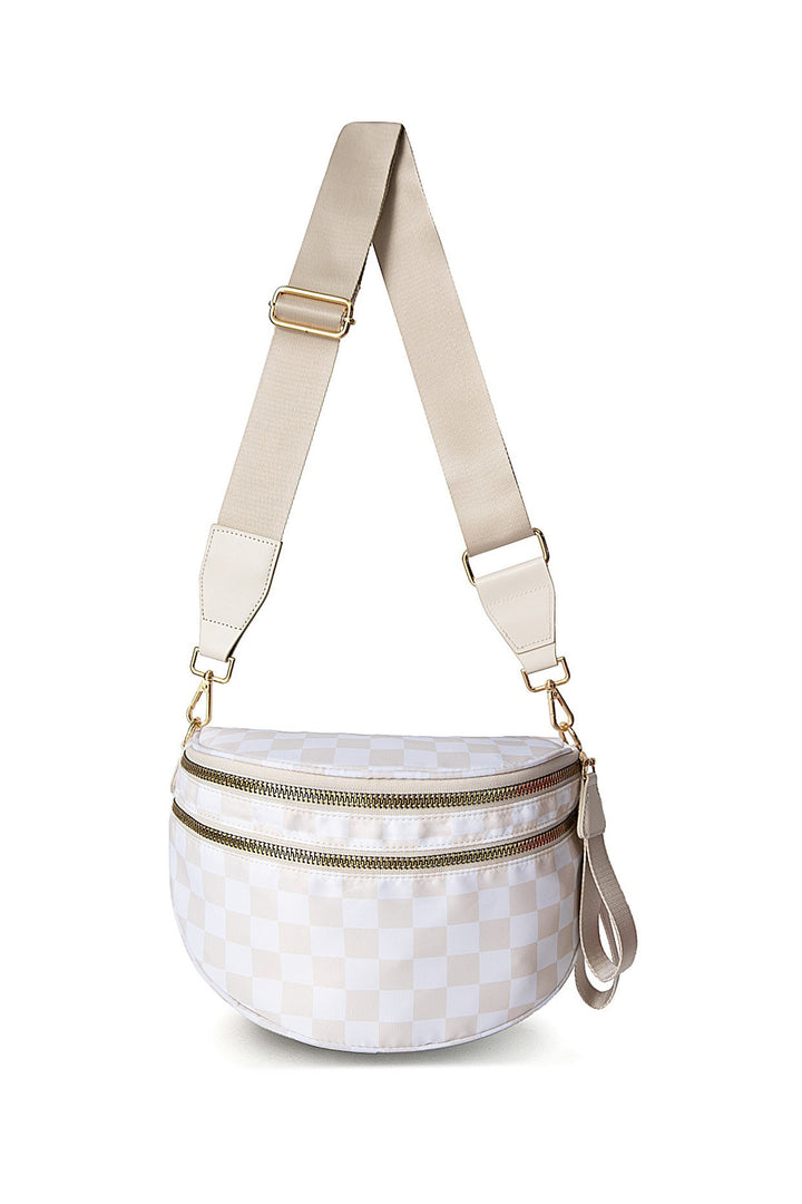 Frankie Oversize Double Zip Print Crescent Sling