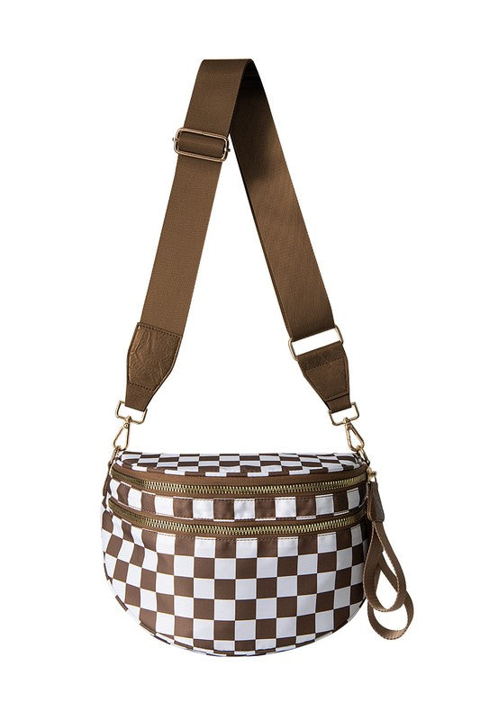 Frankie Oversize Double Zip Print Crescent Sling