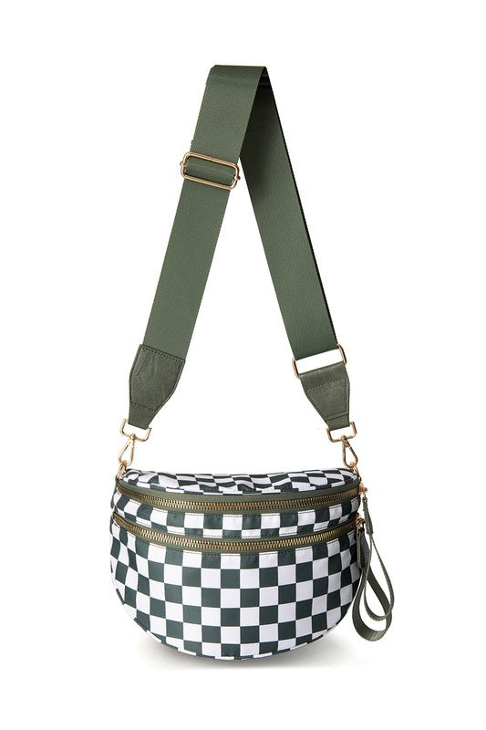 Frankie Oversize Double Zip Print Crescent Sling